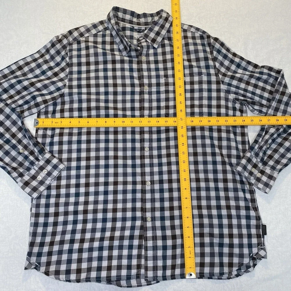 The North Face Button Down Shirt‎ Mens XL Plaid Blue Brown Outdoor